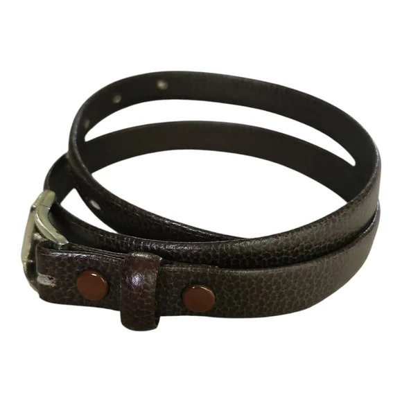 Vintage Brown Leather Wrap Belt with Horse Head Buckle – Cinturones Finos T-77-2 - Picture 5 of 9